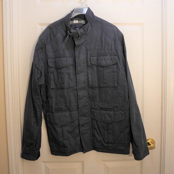 Gap Men's Military Style Field Zip Up Multi Pocket Jacket Green Medium - Picture 2 of 4